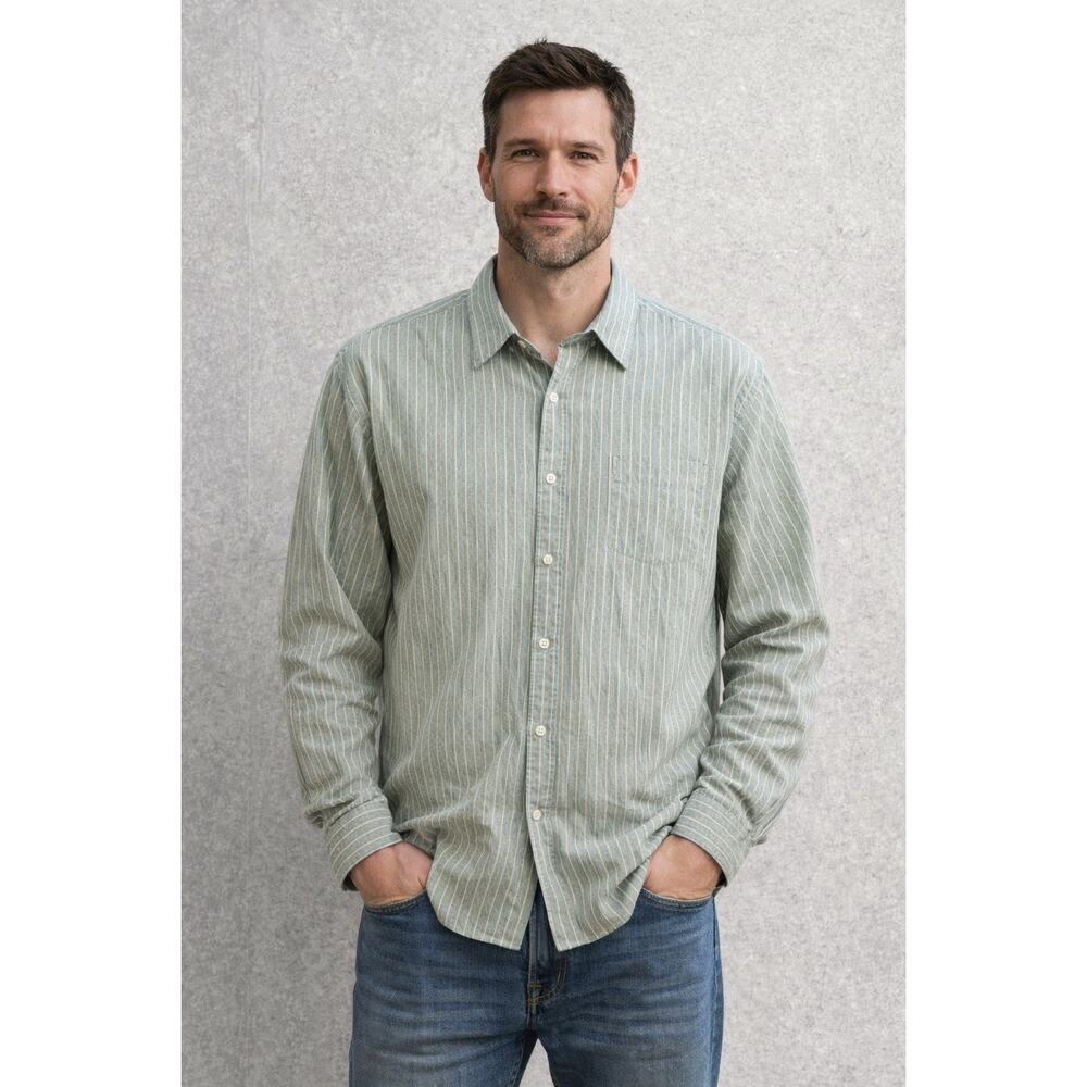 Polo Ralph Lauren Merrin Blue Stripe Button Down Shirt Men’s Large Cotton